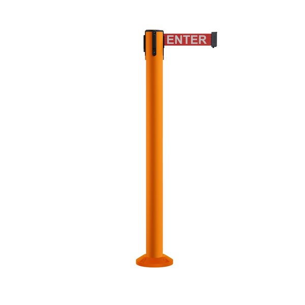 Montour Line Stanchion Belt Barrier Fixed Base Orange Post 16ft.R. Caution Belt MSX650F-OR-CAURW-160